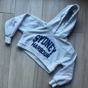 Zara Grey Cropped "Sydney Harbor" Hoodie - Kids Size 11-12